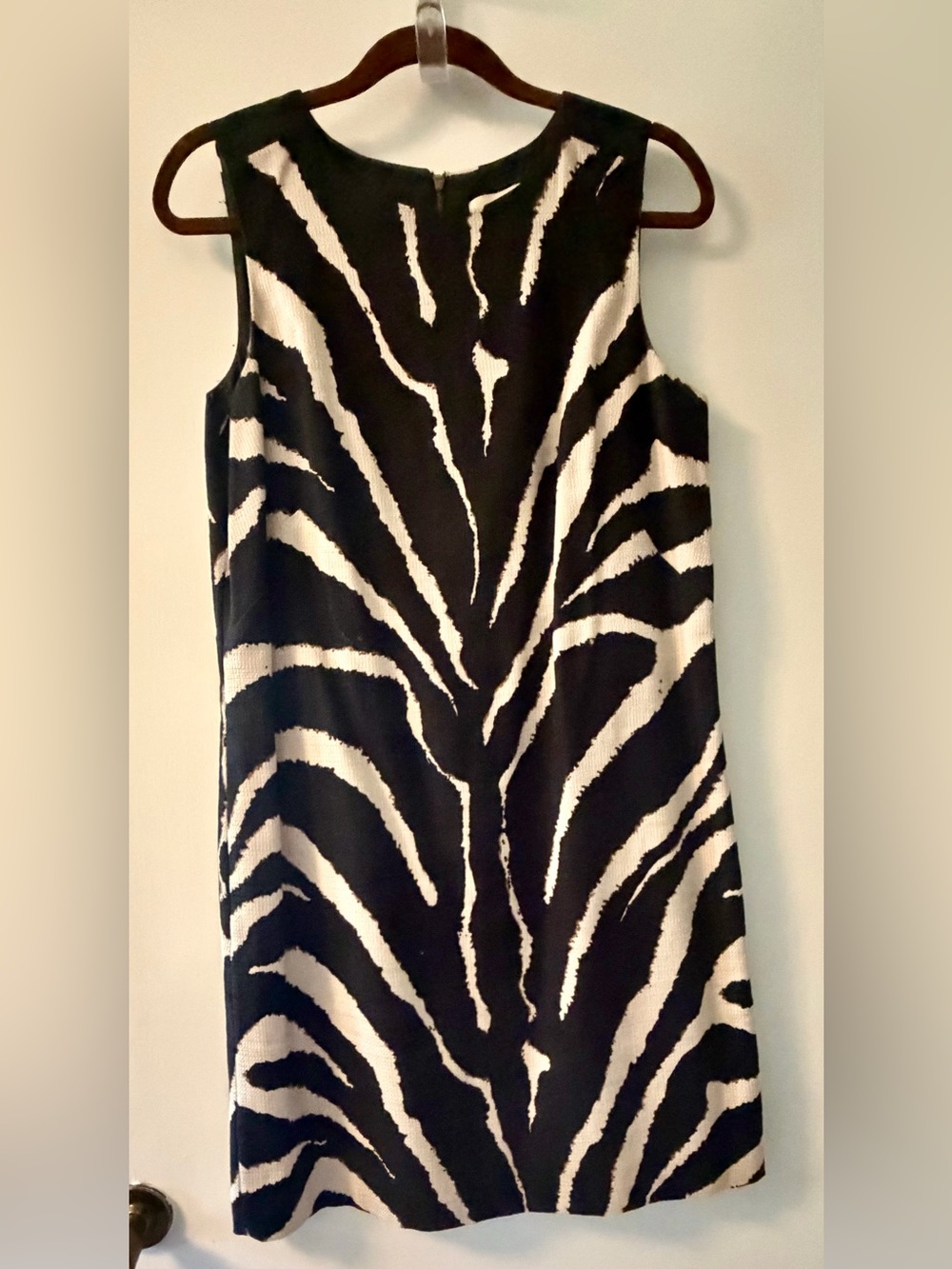 LOFT Black and White Zebra-Print Sleeveless Dress